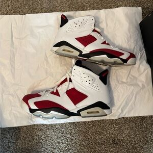 White and Red High-Top Sneakers